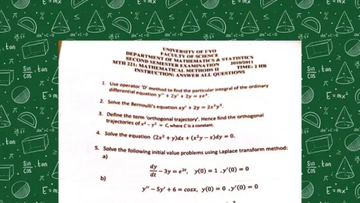 Advanced Mathematical Methods II Examination Cover