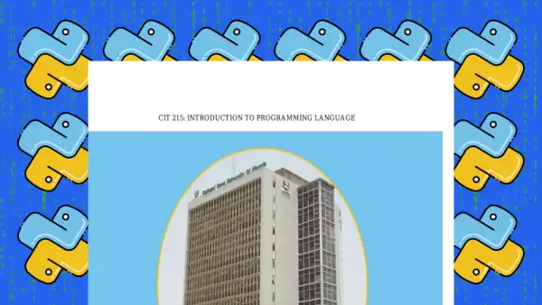 Introduction to Programming Language Course Guide Cover