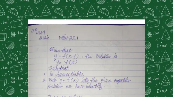 First Order Differential Equations Study Notes Cover