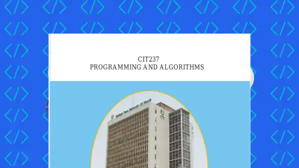 Programming and Algorithms Concepts and Analysis Cover