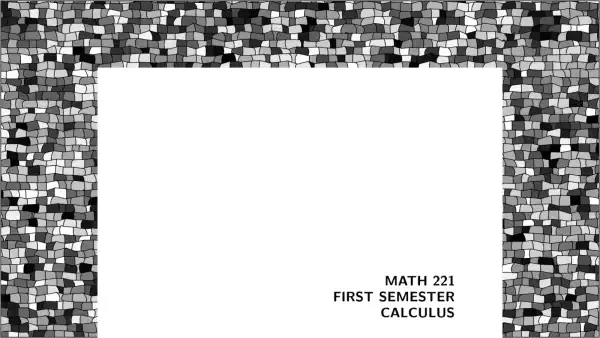First Semester Calculus Lecture Notes Cover