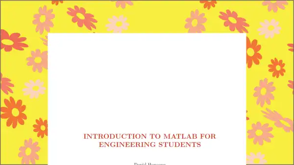 Introduction to MATLAB for Engineering Students Cover