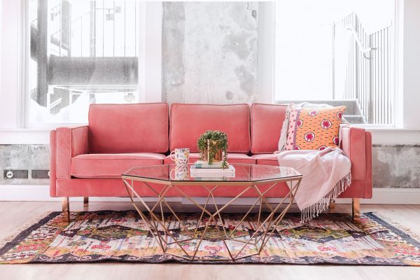 Auction Page Edloe Finch Handcrafted Mid Century Modern Velvet Sofa
