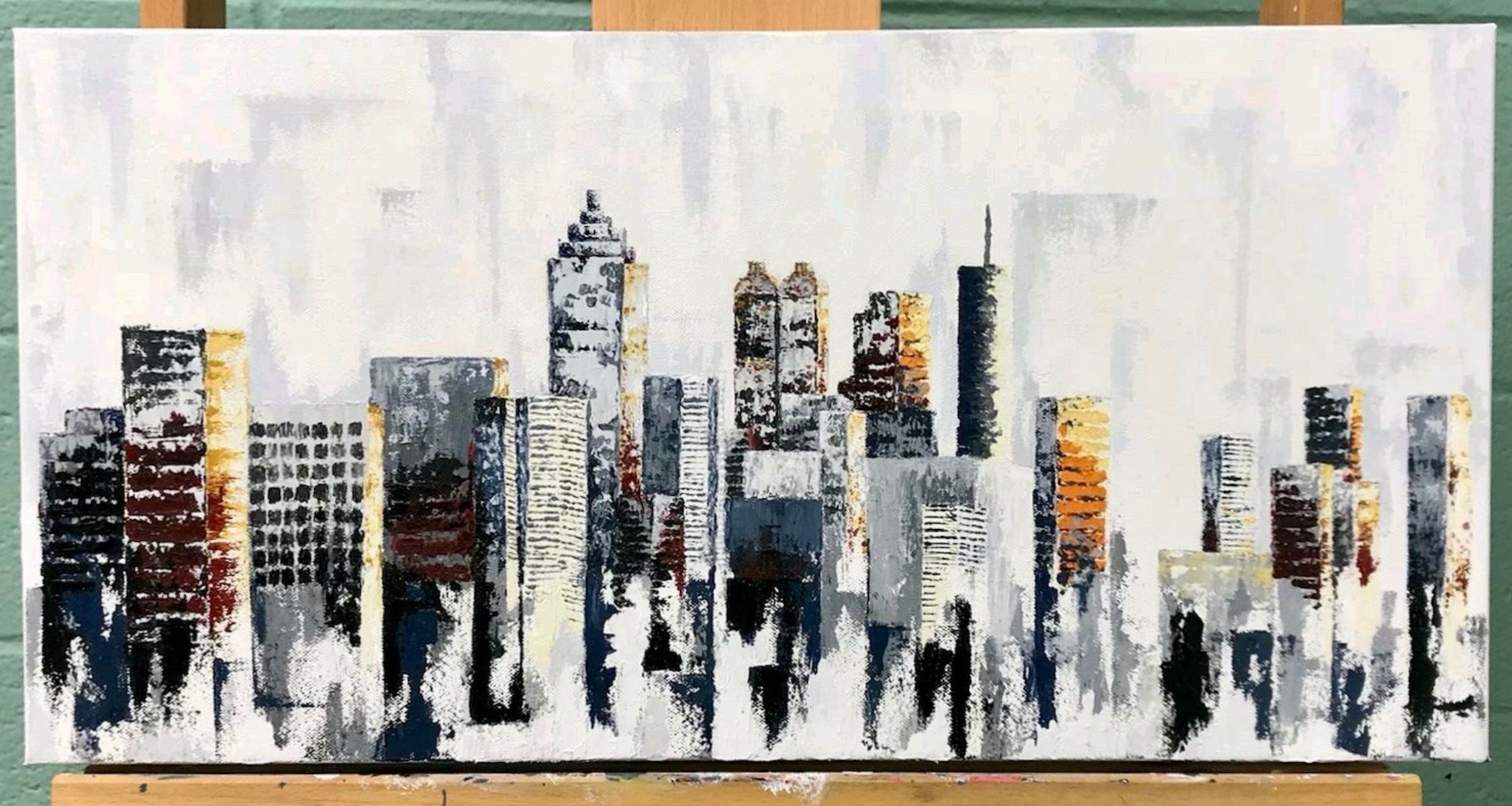 Auction Page Rooftop Of Atlanta Original Painting By Gt