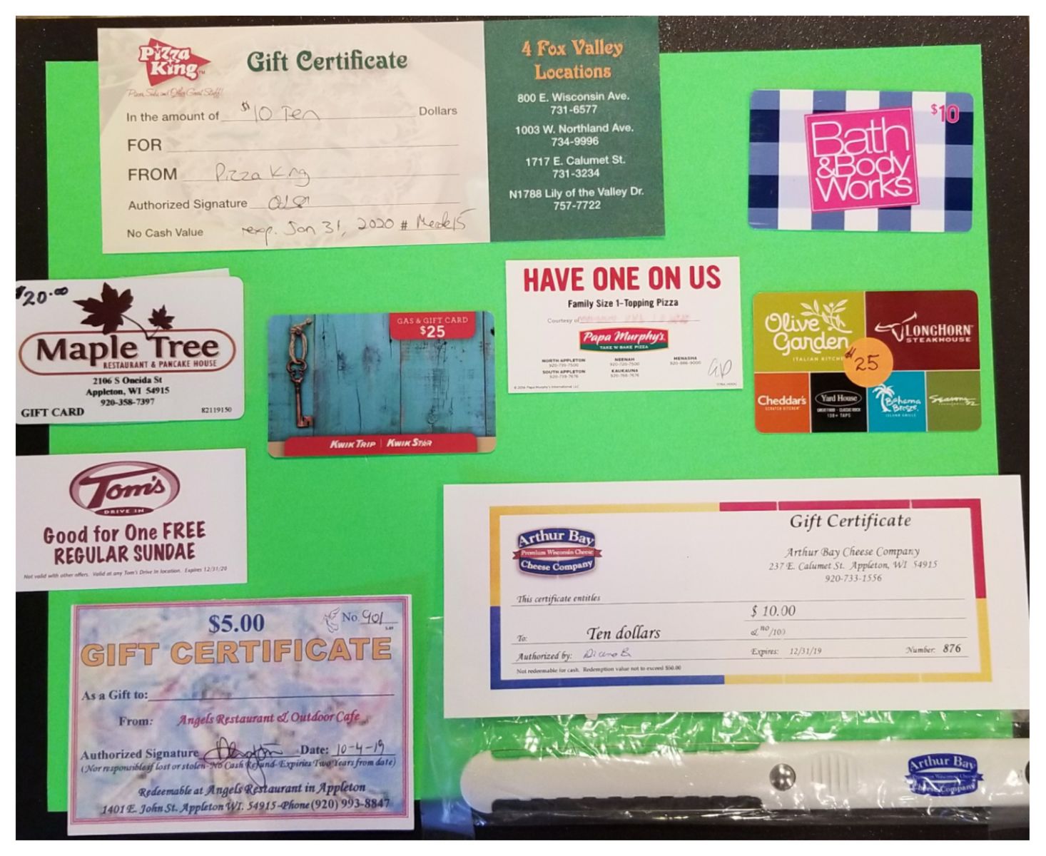 Auction Page 105 Gift Cards Galore