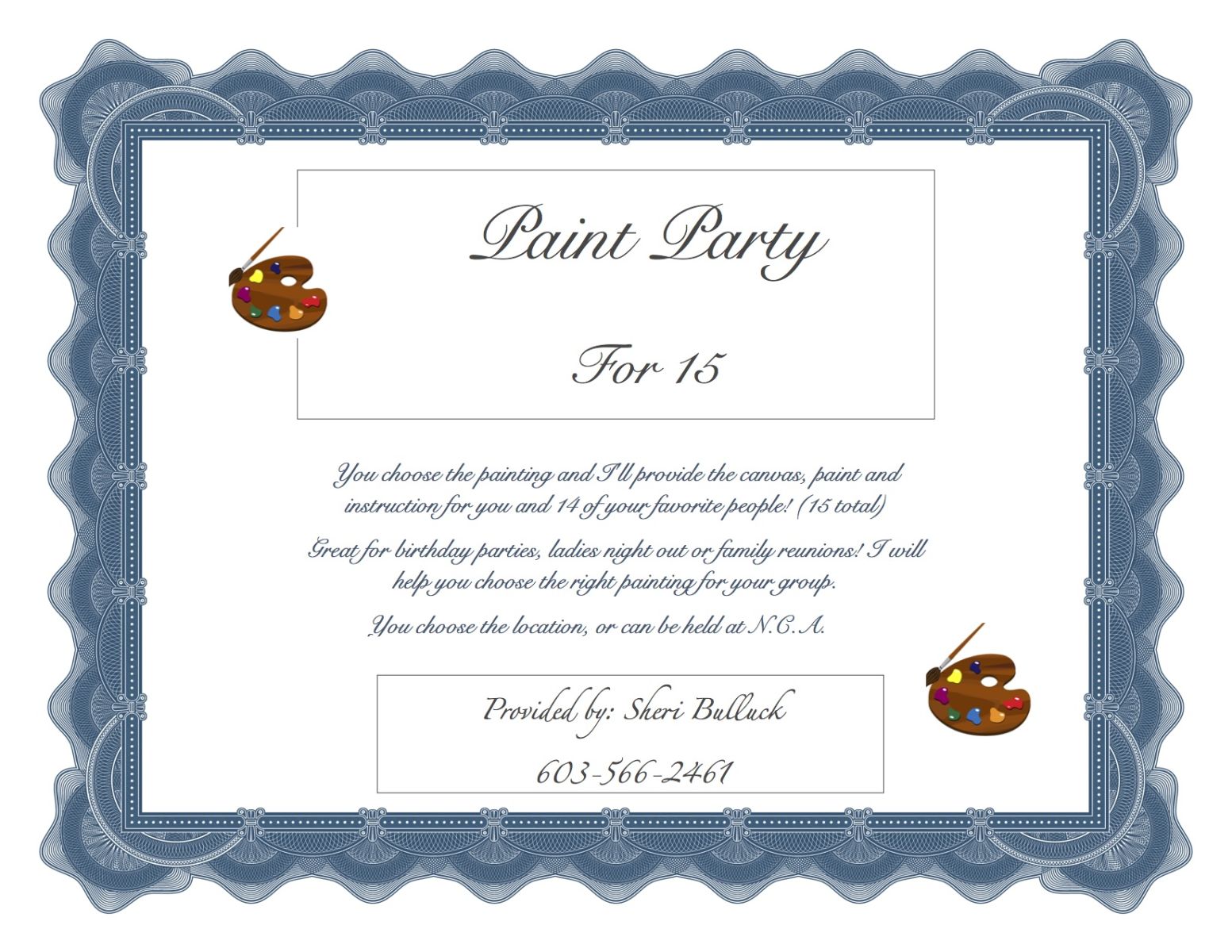 Auction Page Painting Party By Sheri Bulluck