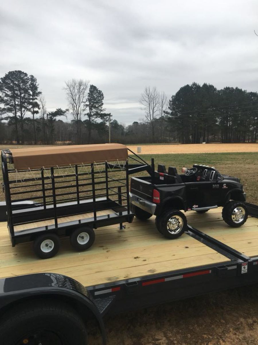 kid trax truck with trailer