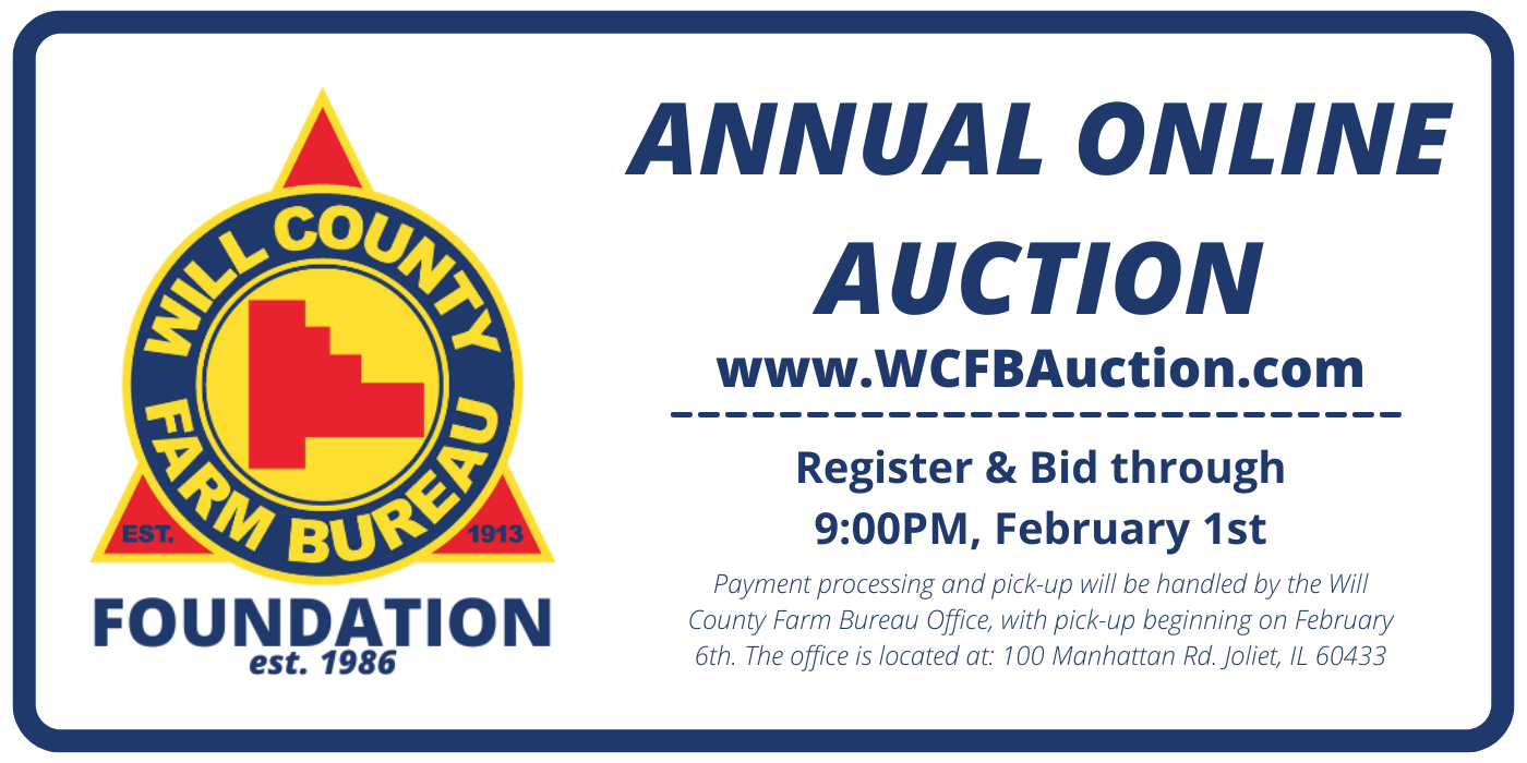 2023 Will County Farm Bureau Foundation Auction event logo