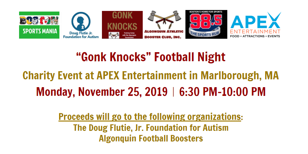 Gonk Knocks Football Night at Apex Entertainment event logo