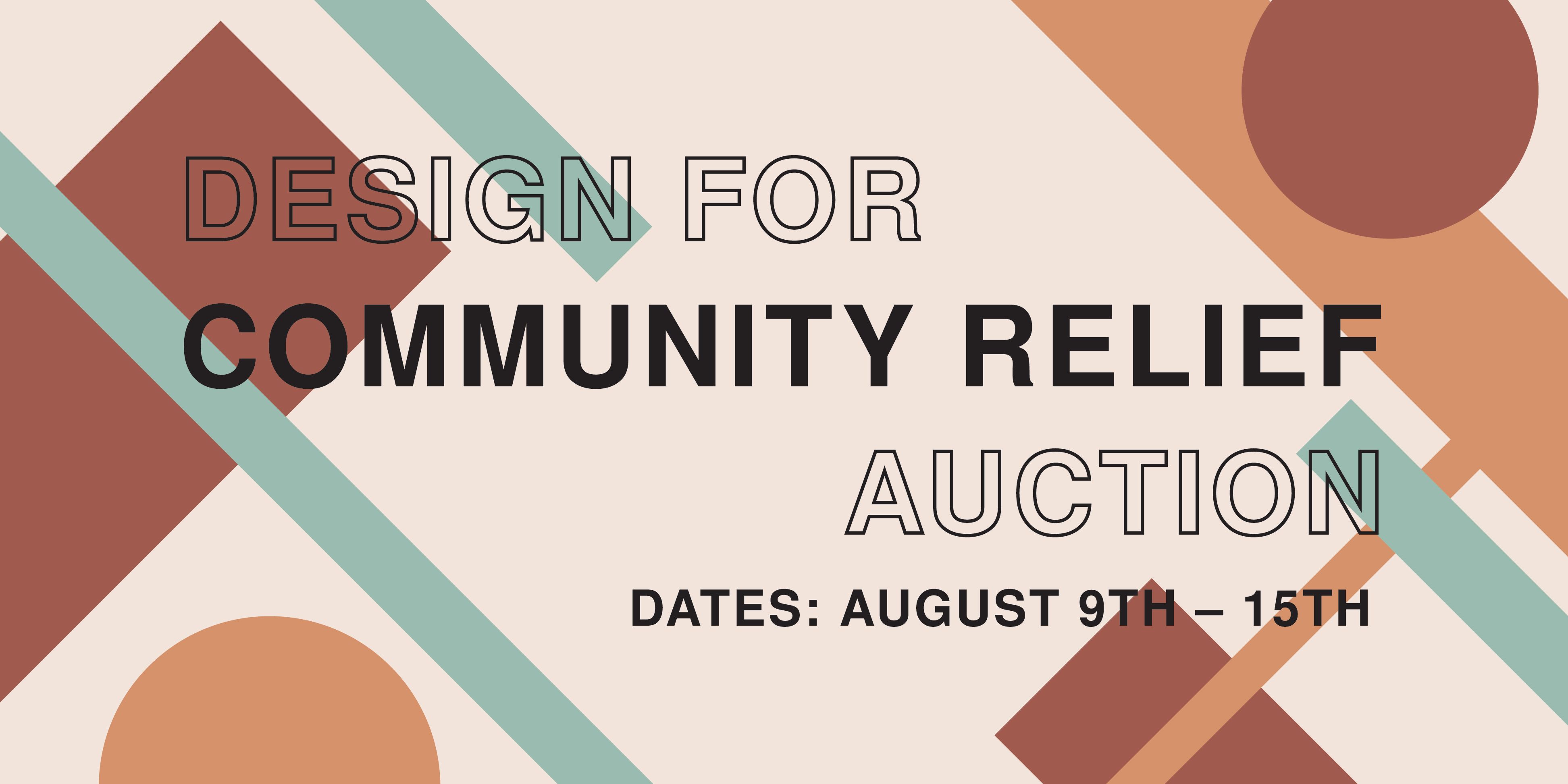 Design for Community Relief Auction event logo