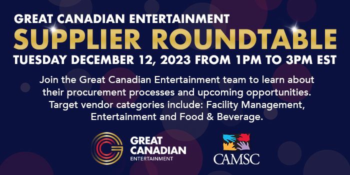 Great Canadian Entertainment Supplier Roundtable event logo