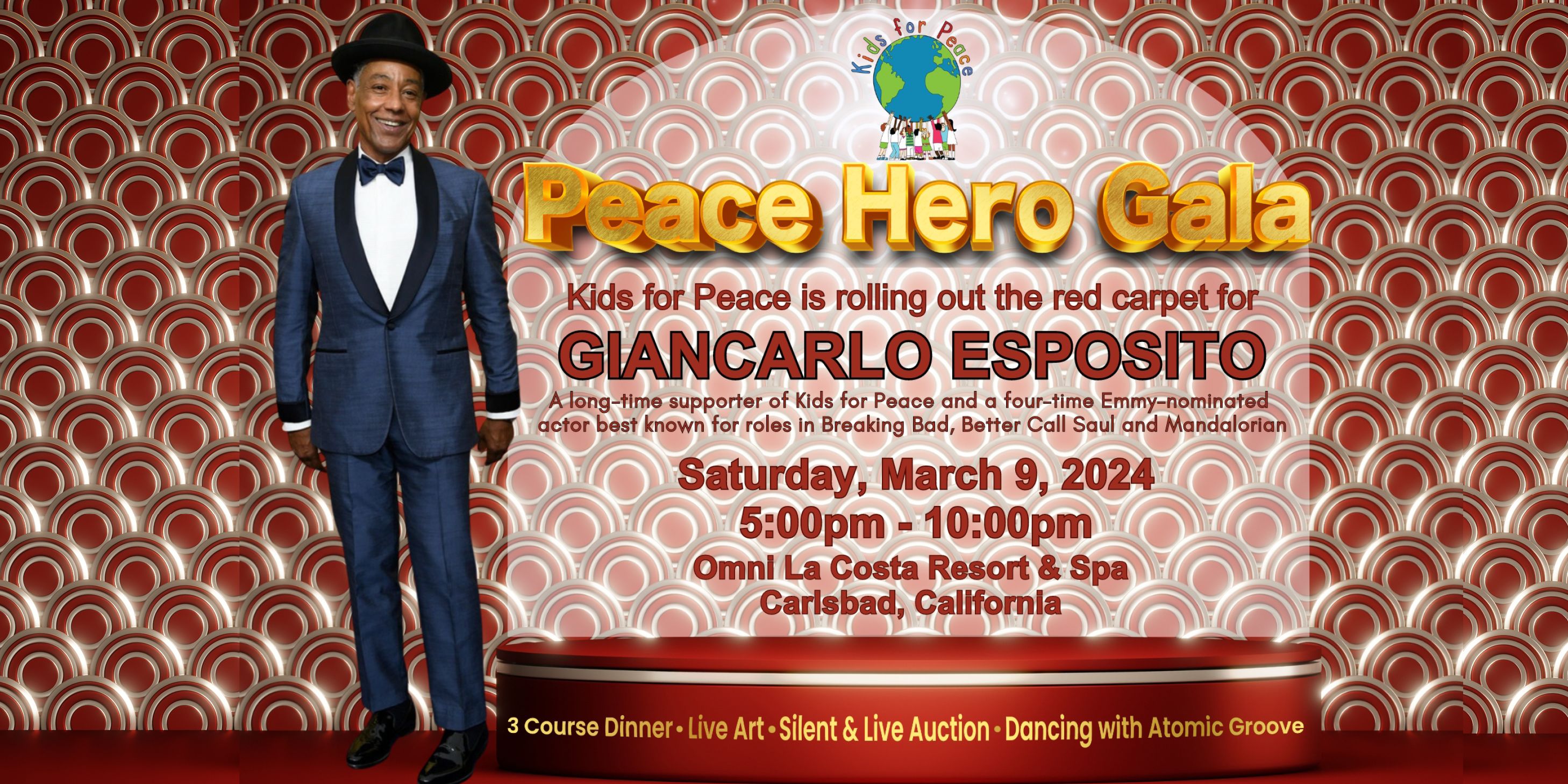 2024 Peace Hero Gala hosted by Kids for Peace event logo