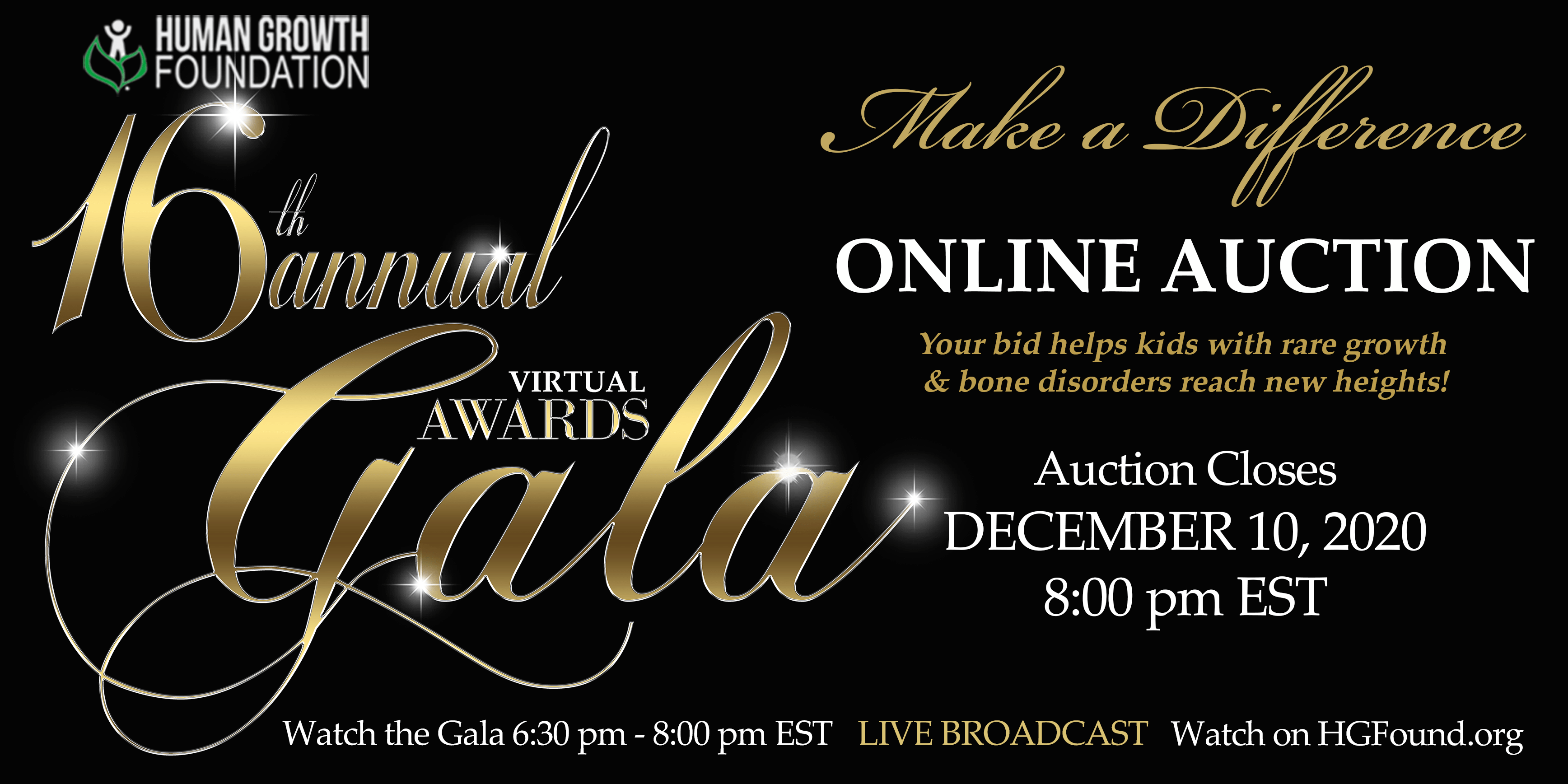 Human Growth Foundation Online Auction event logo