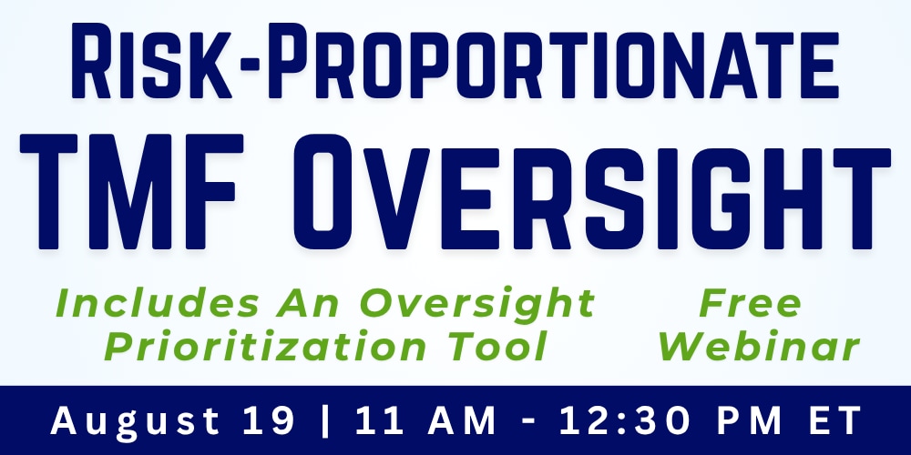 Risk-Proportionate TMF Oversight Webinar event logo
