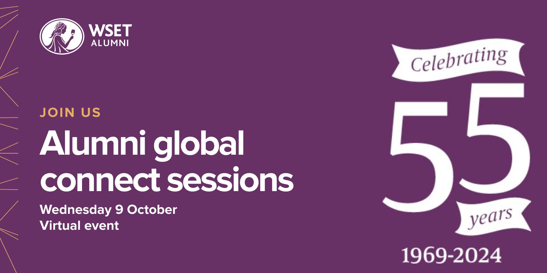 Alumni global connect - WSET's 55th Anniversary | Session 2 event logo