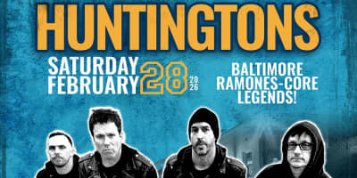 Huntingtons, Flamingo Nosebleed, No Means, Butchered event logo