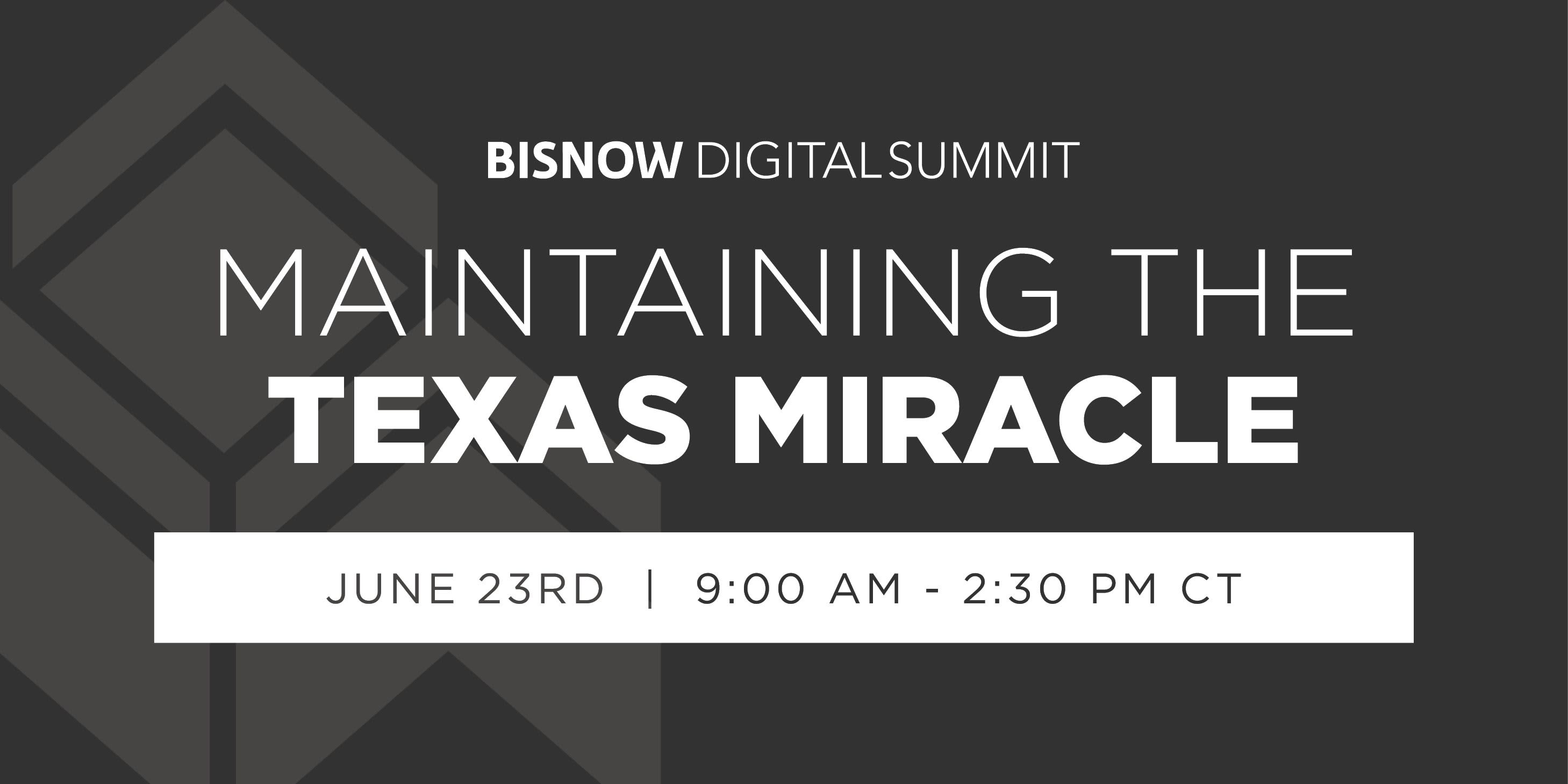 Maintaining the Texas Miracle event logo