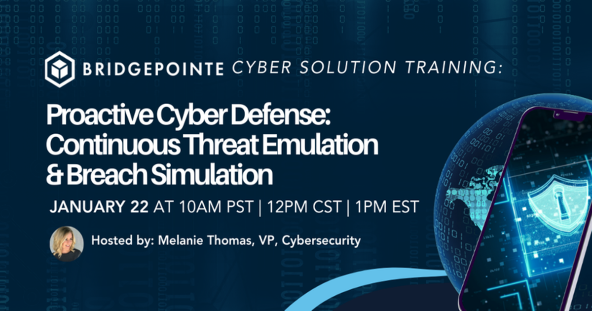 BPT Training: Cyber Solution - Proactive Cyber Defense, Thu, Jan 22nd ...