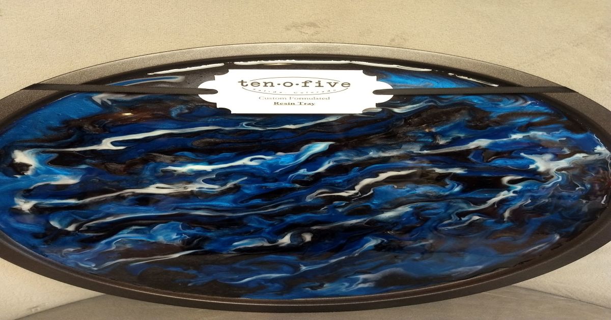 Auction Page Blue marble resin decorative tray