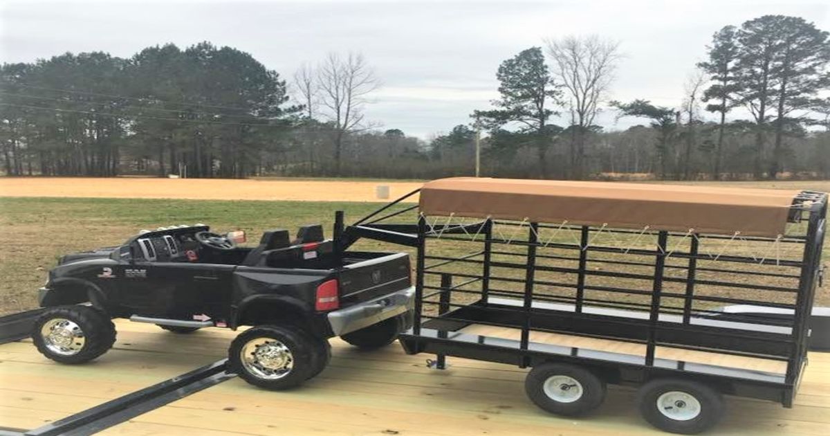 kids ride on truck and trailer