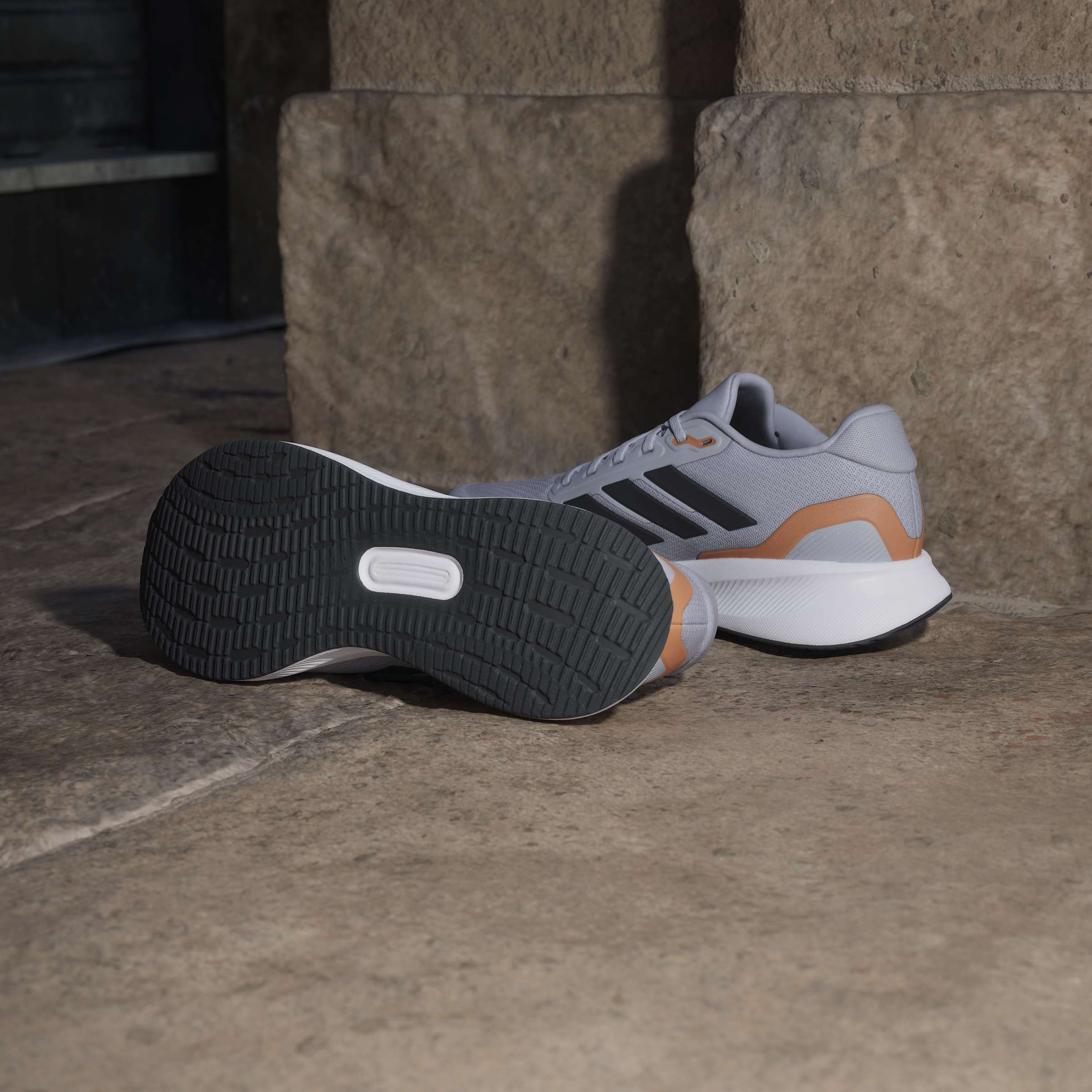 Adidas Mens Runfalcon 5 Running Shoes Halo Silver/Core Black/Dusky Orange |  Sports Direct Australia