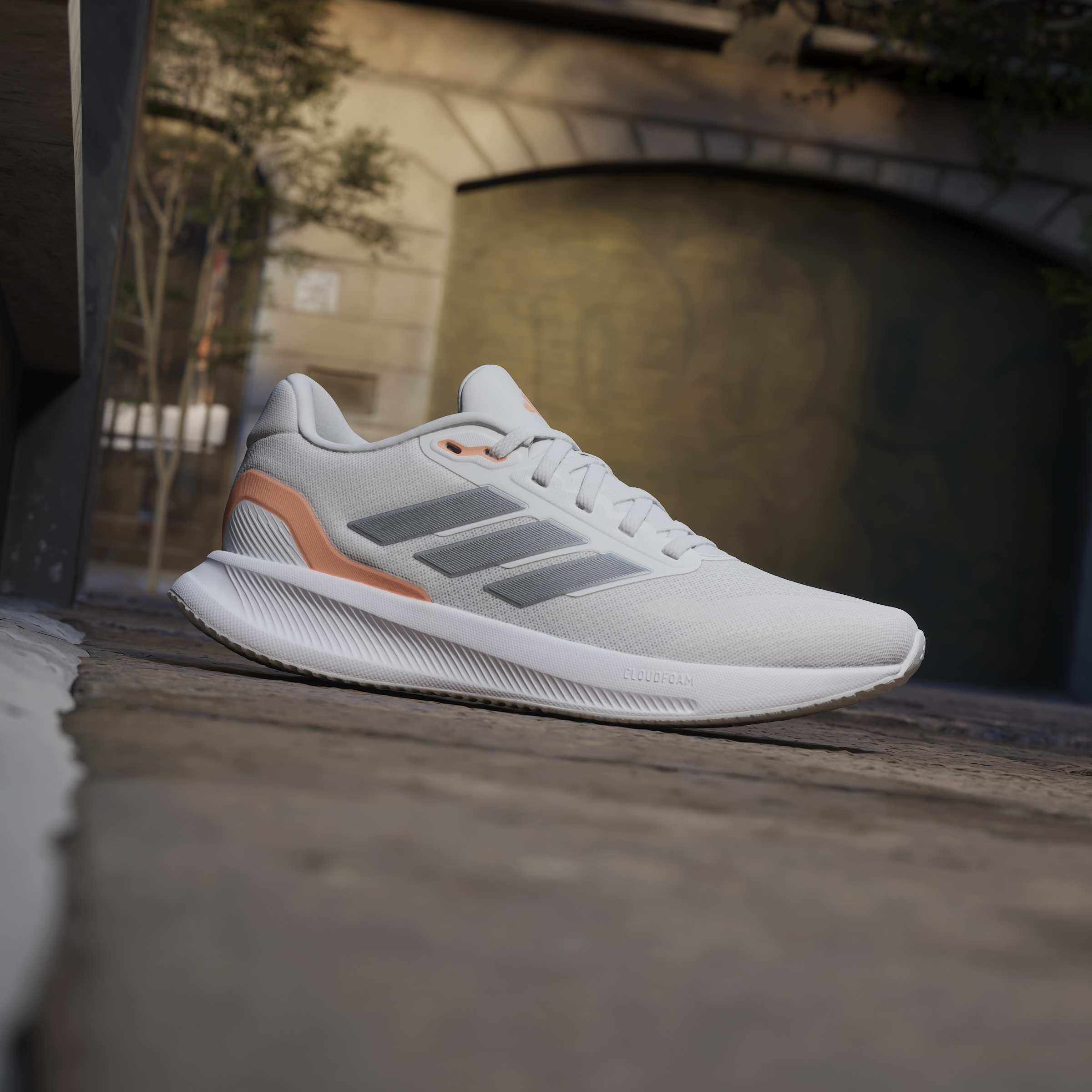 Adidas Womens Runfalcon 5 Running Shoes Crystal White/Iron Met./Beam Orange  | Sports Direct Australia