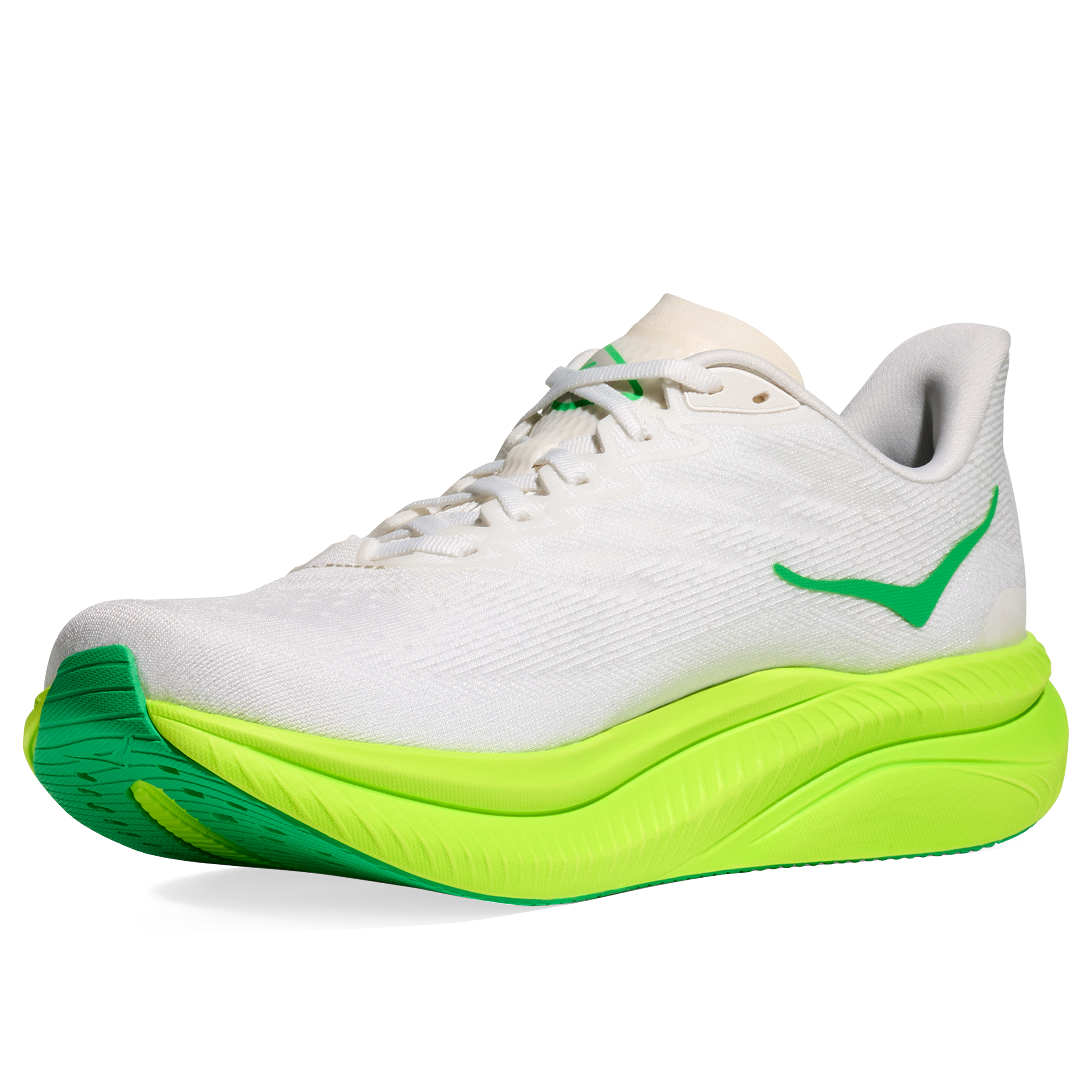 Hoka Mach 6 Running Shoes White / Neon Lime | Sports Direct  display picture 2