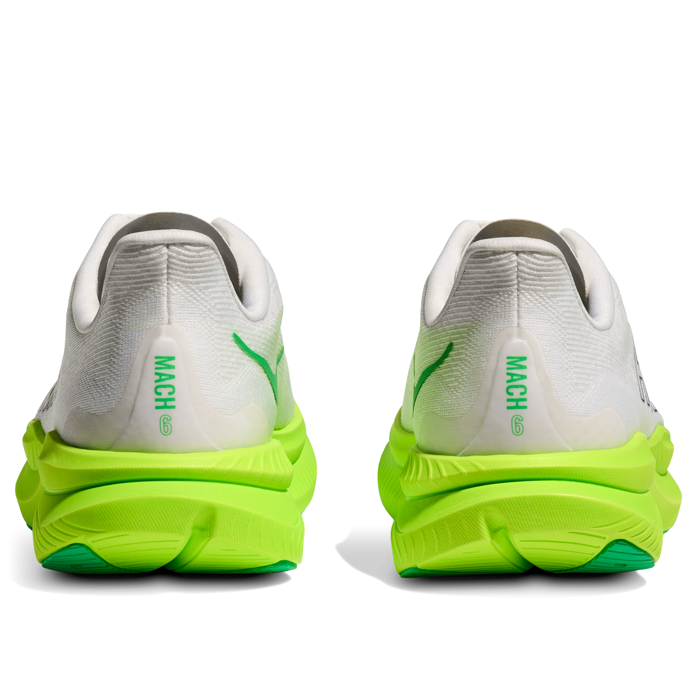 Hoka Mens Mach 6 Running Shoes White / Neon Lime | Sports  display picture 2