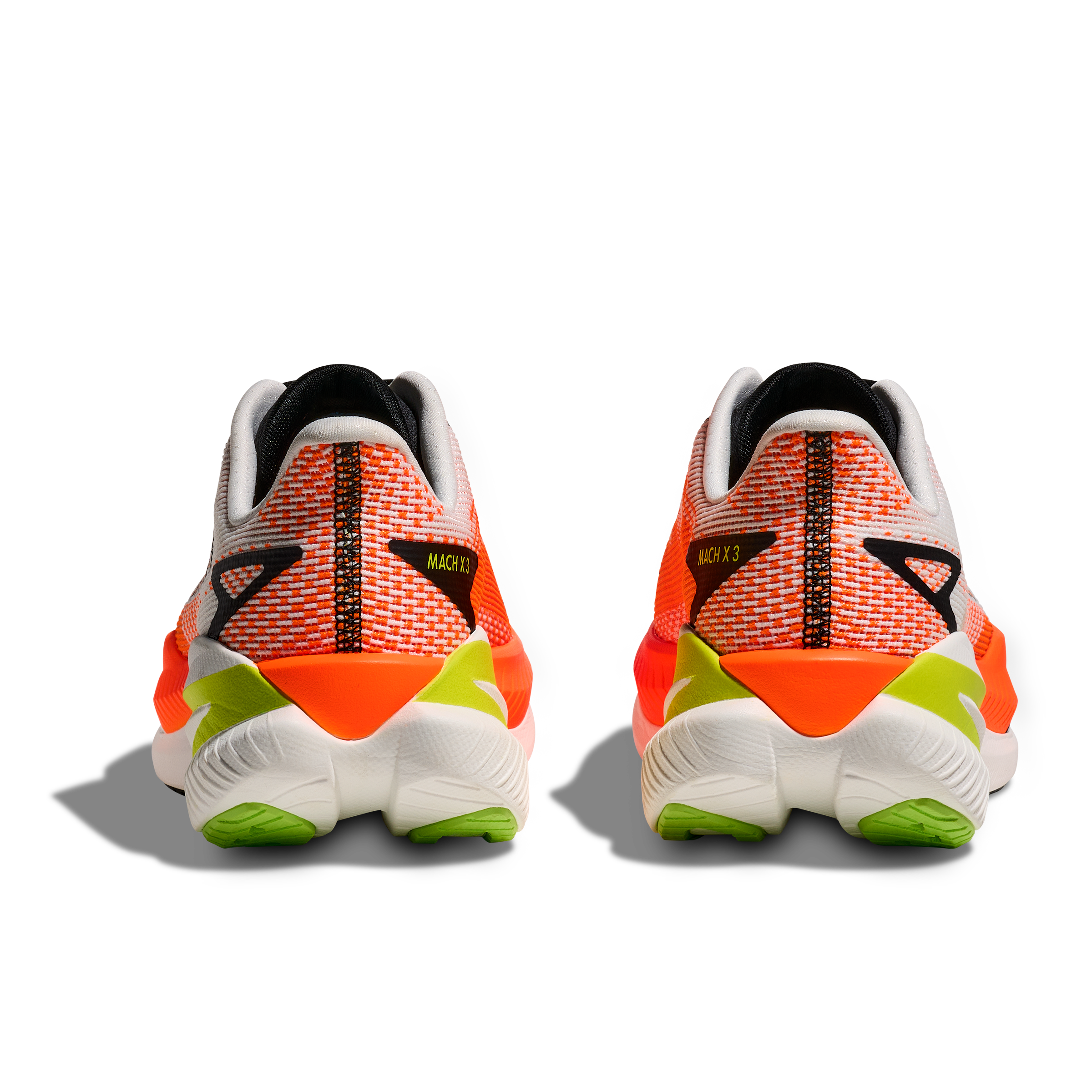 Hoka Mens Mach X 3 Running Shoes White / Neon Tangerine | Sports