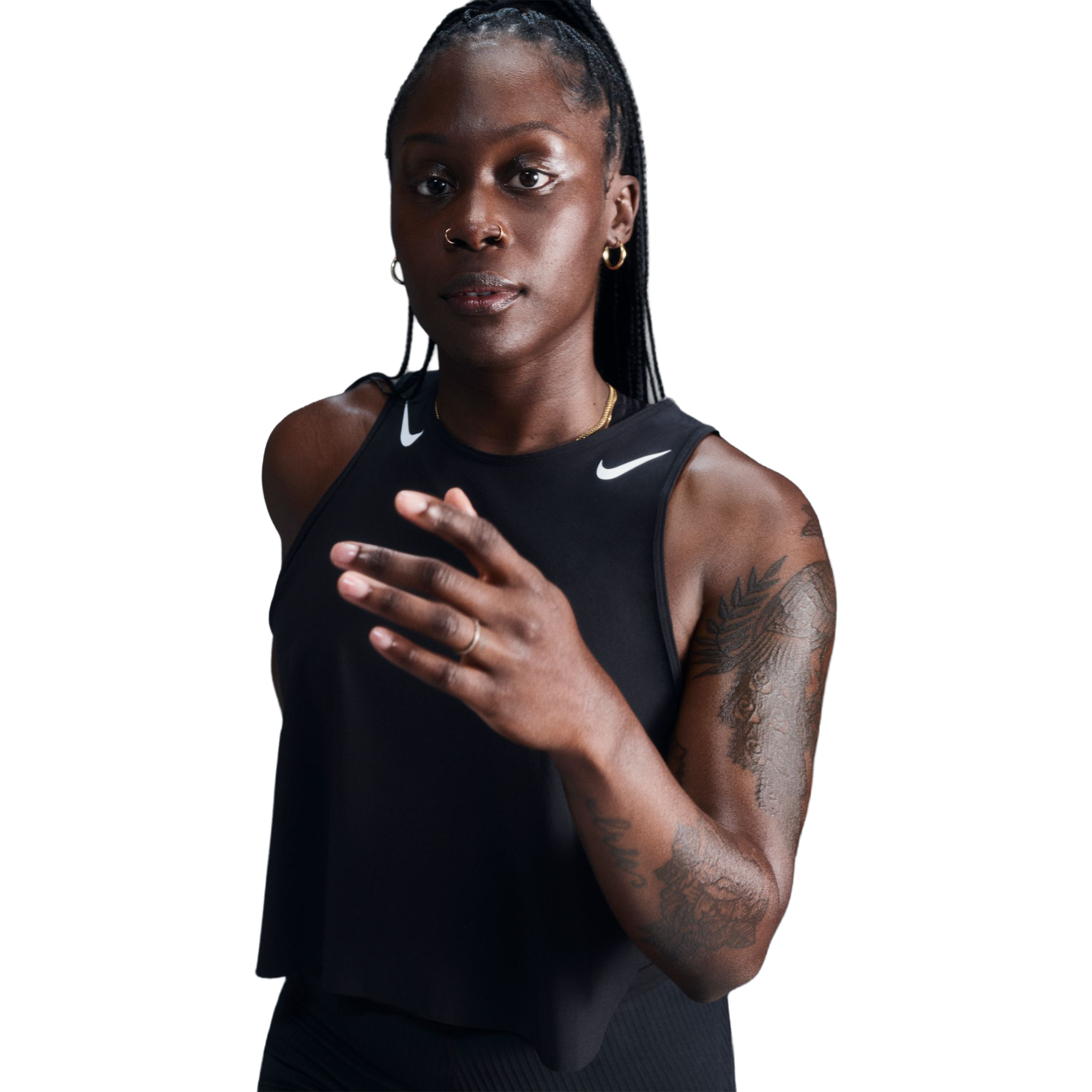Nike Womens AeroSwift Dri-FIT ADV Cropped Running Tank Top Black