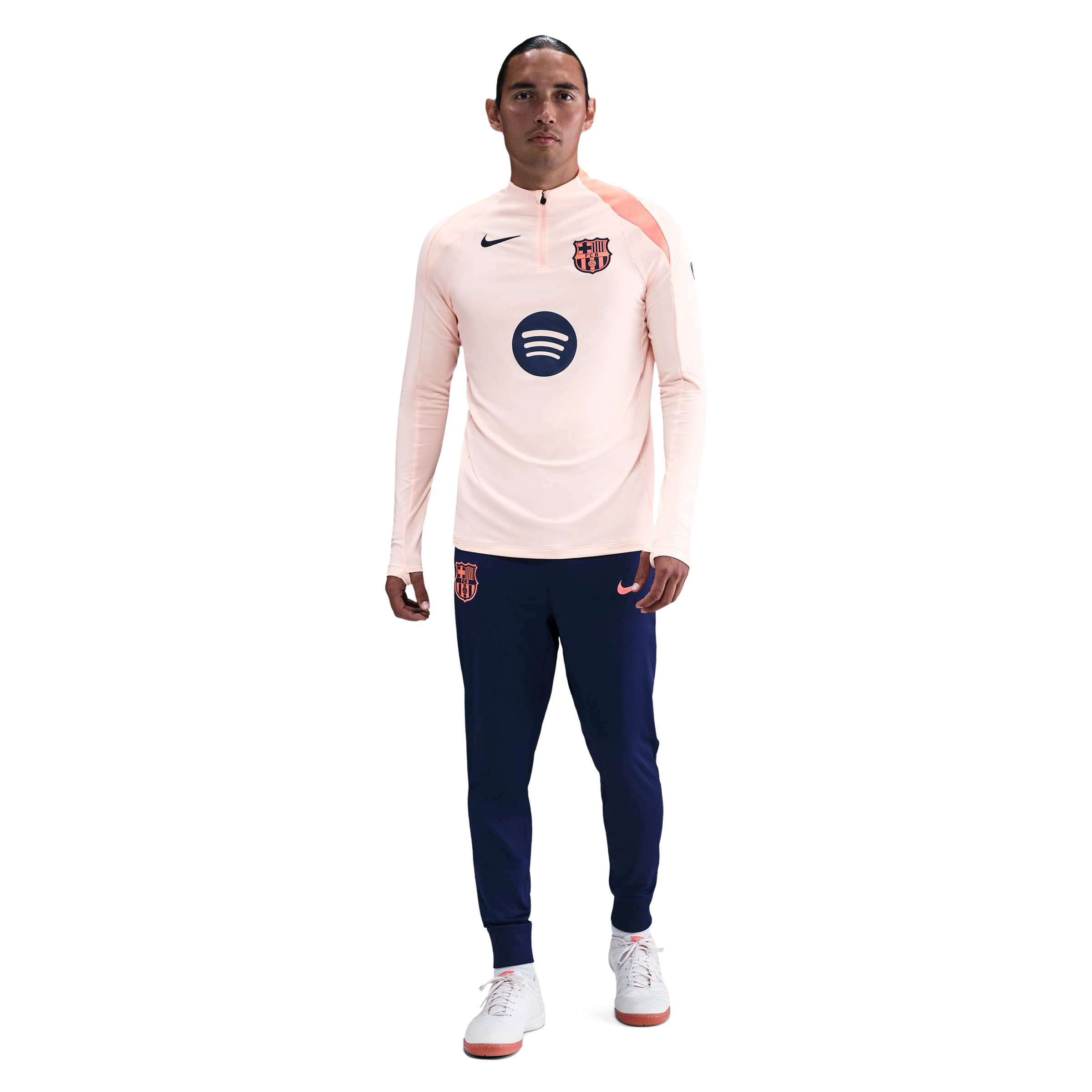 Nike Mens Barcelona Dri-FIT Total 90 Knit Drill Top Crimson Tint