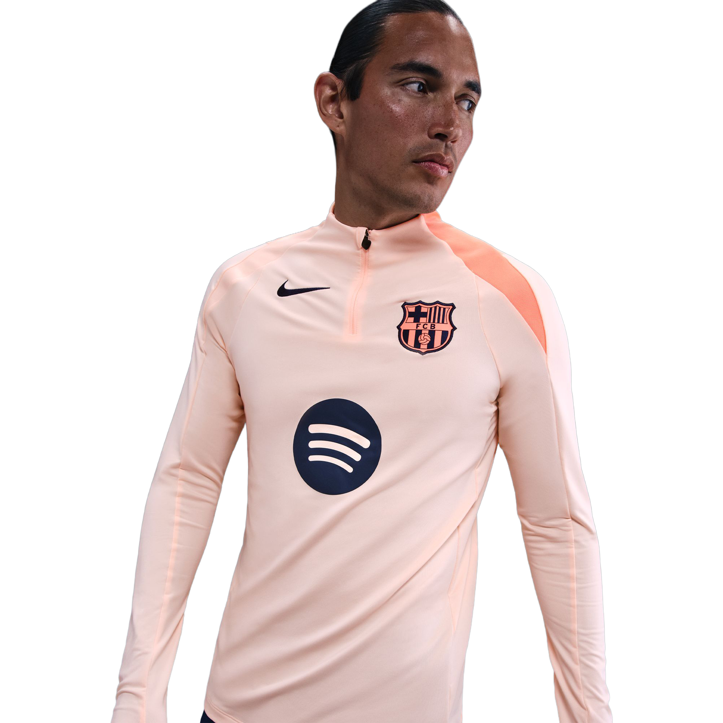 Nike Mens Barcelona Dri-FIT Total 90 Knit Drill Top Crimson Tint