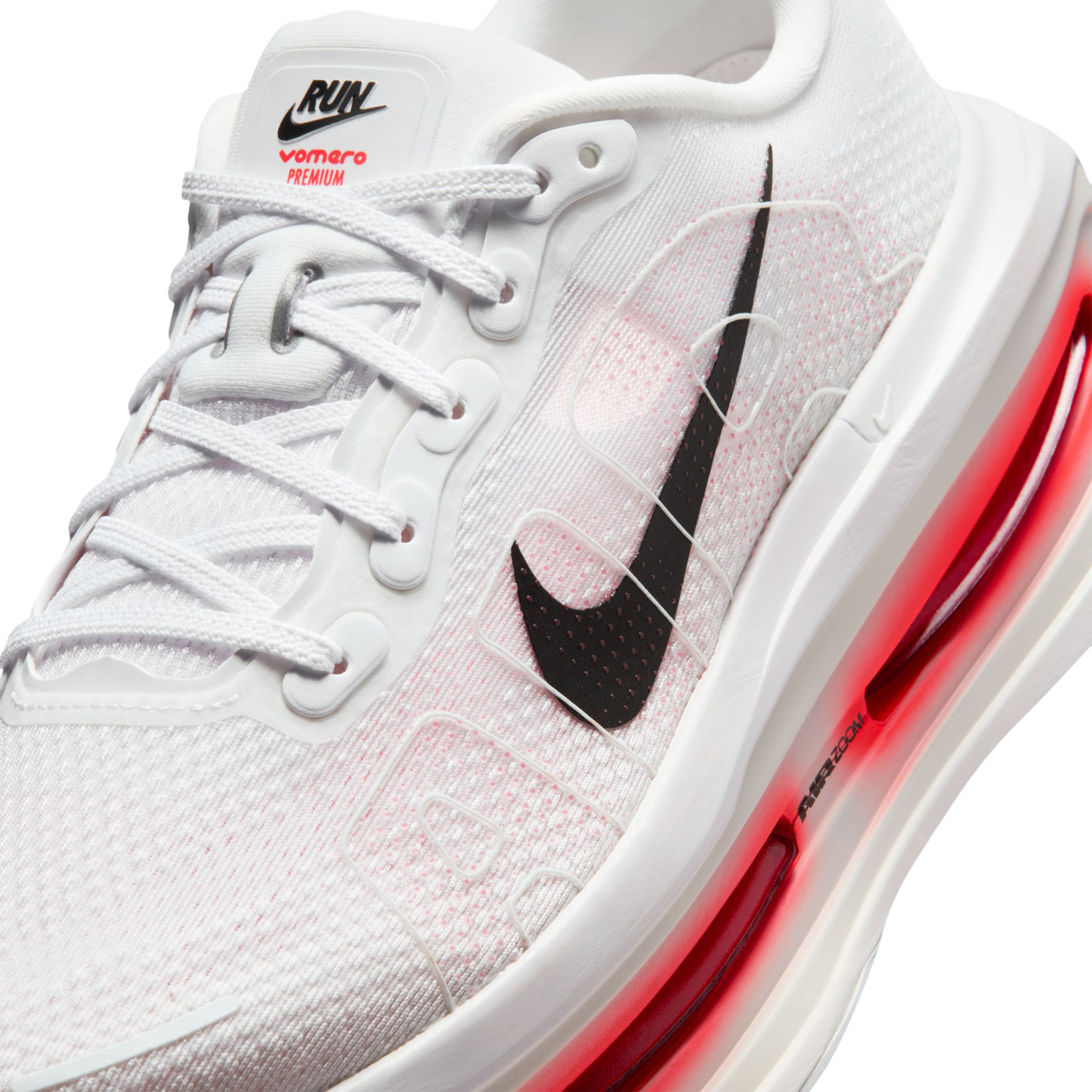Nike Mens Vomero Premium Running Shoes White/Black-Bright Crimson