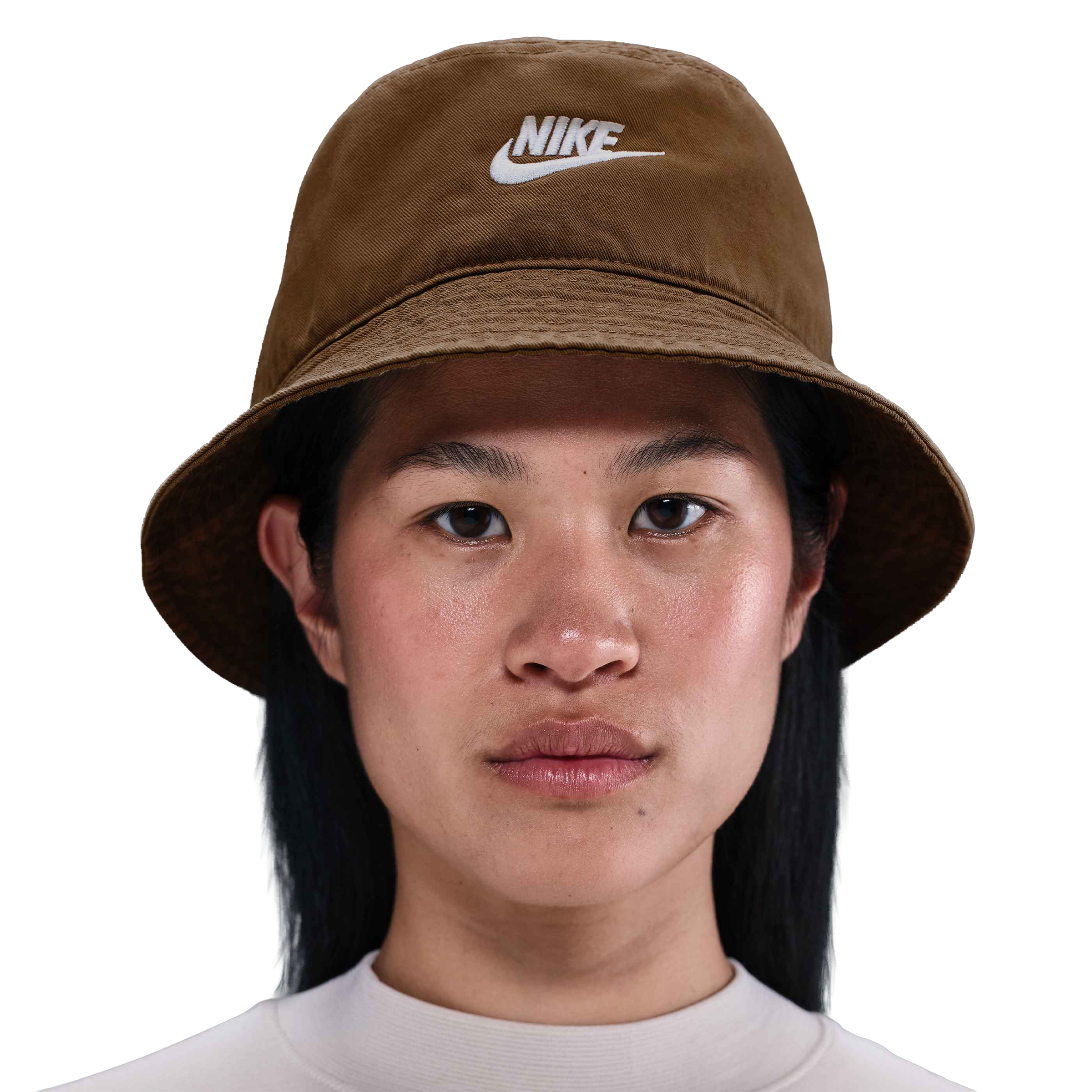 Nike Mens Apex Futura Washed Bucket Hat Mosswood Brown/White