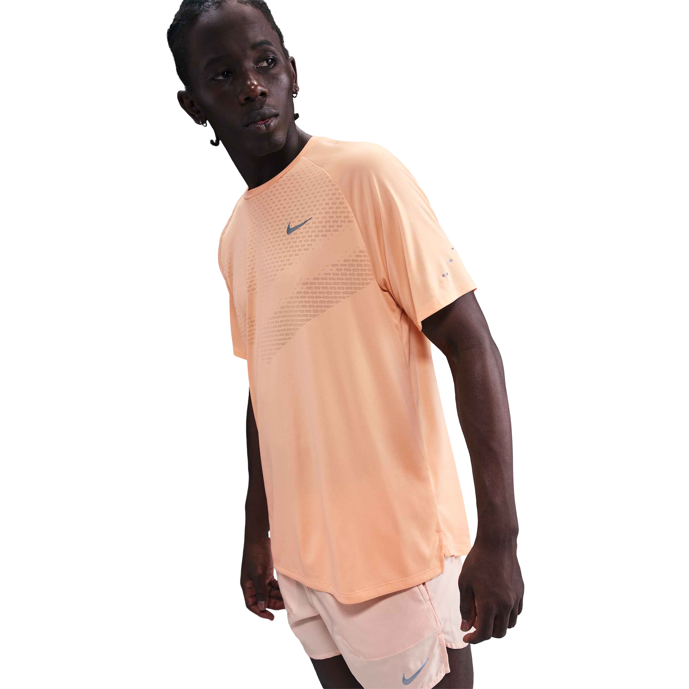 Nike Mens Stride Dri-FIT ADV Running Tee Orange Chalk/Reflective