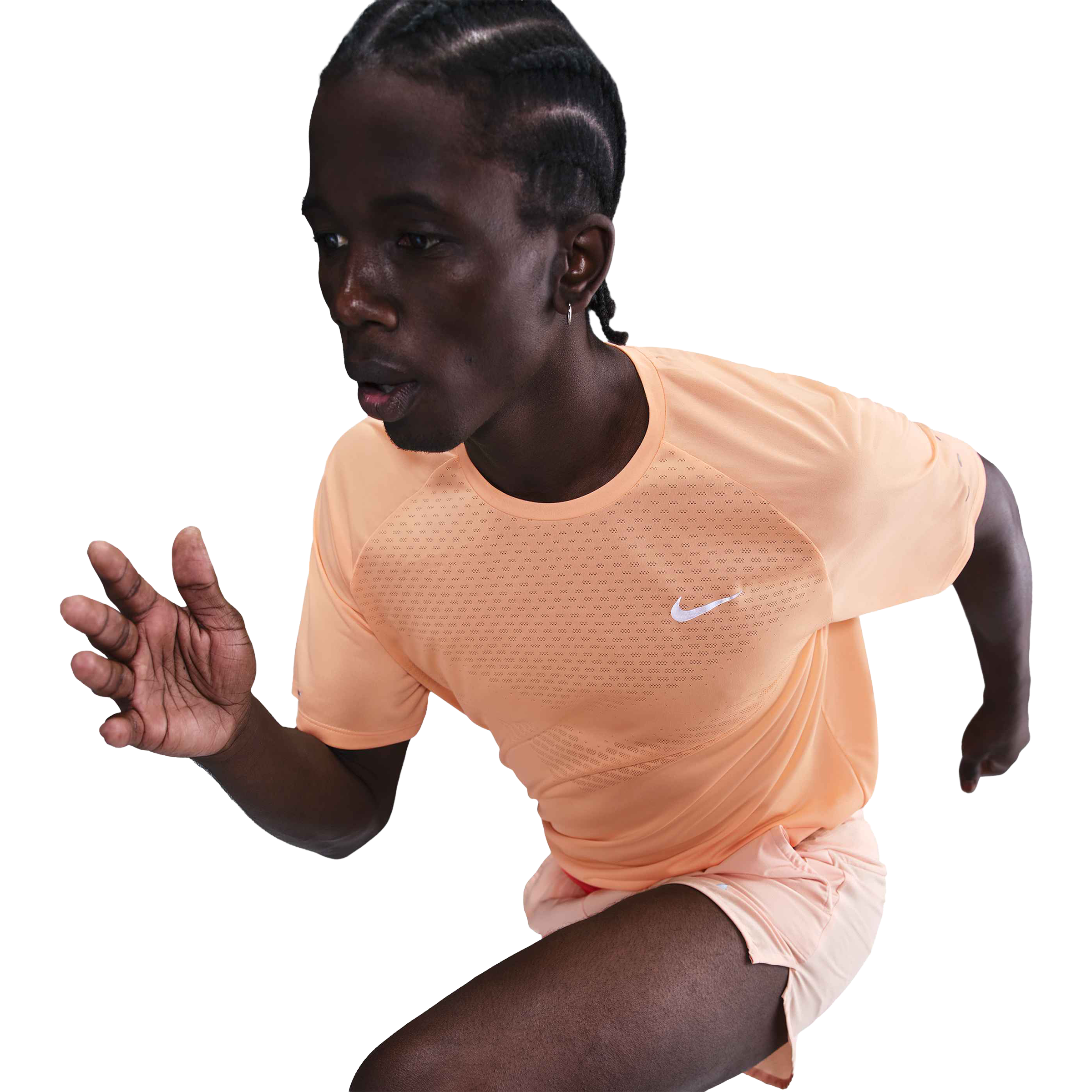 Nike Mens Stride Dri-FIT ADV Running Tee Orange Chalk/Reflective