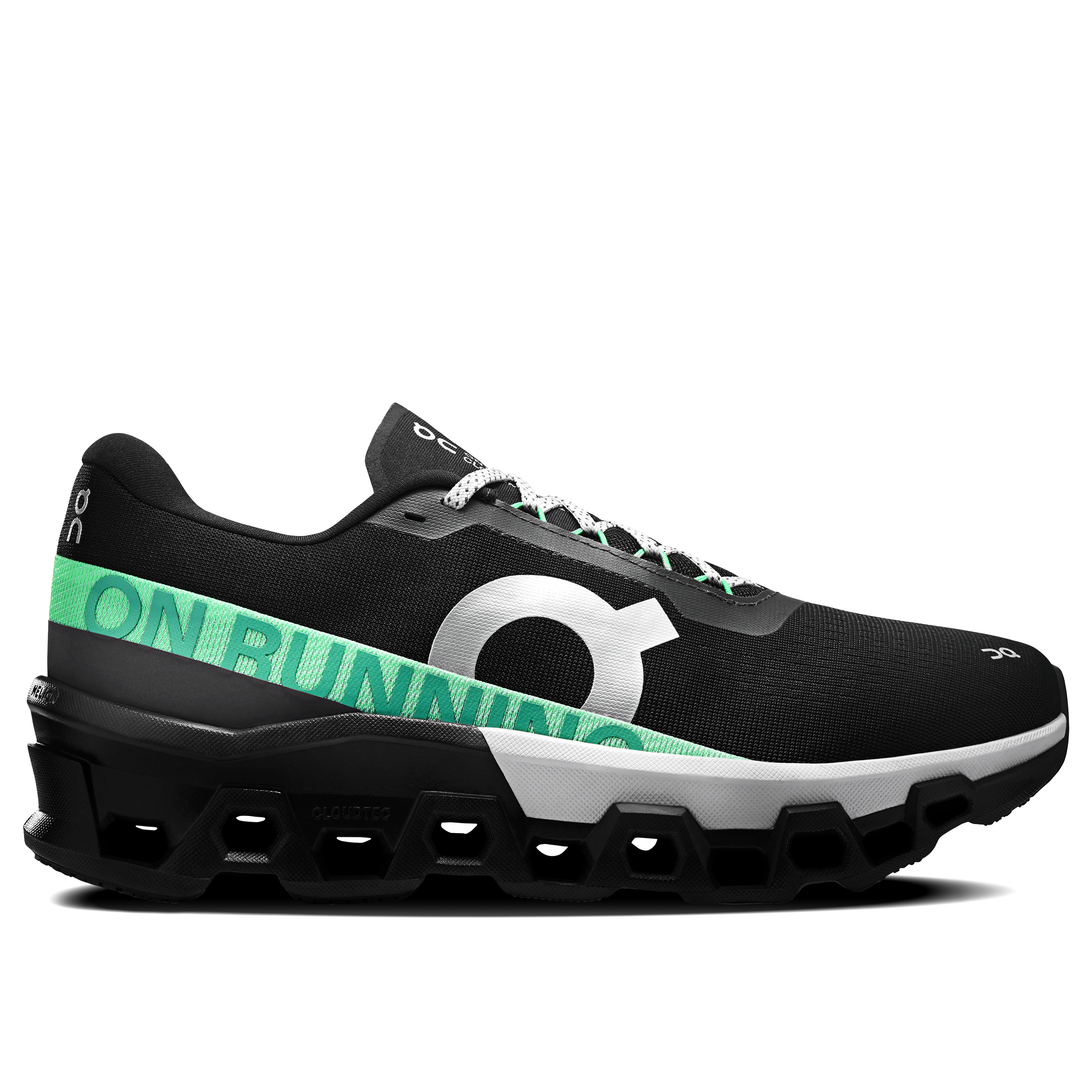 On Mens Cloudmonster 2 Running Shoes Black Glacier | Sports Direct 