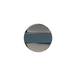 Seaglass Round Knob (JAM.SRK) on white background — round door knob with chrome body and teal sea glass color-block inset