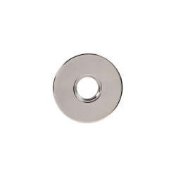 Tapered Round Rose (JAM.TRR) on white background — circular rose with a gently domed tapered profile rising from the door surface