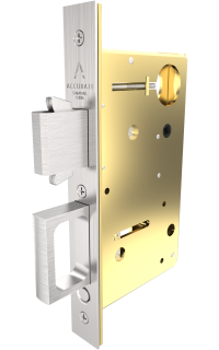 2002Q Pocket Door Mortise Lock with Integrated Edge Pull Right Angle