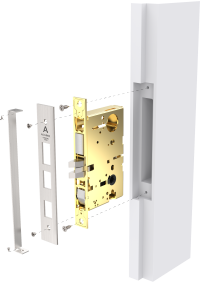 Standard Rabbeted Kit Exploded Lock View