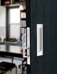 Vantage Pocket Door Passage Set Exposed Fasteners in Environment