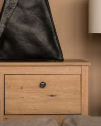 Thom Filicia for Accurate Cabinet Hardware Granby Knob in US19LL on Oak Sideboard