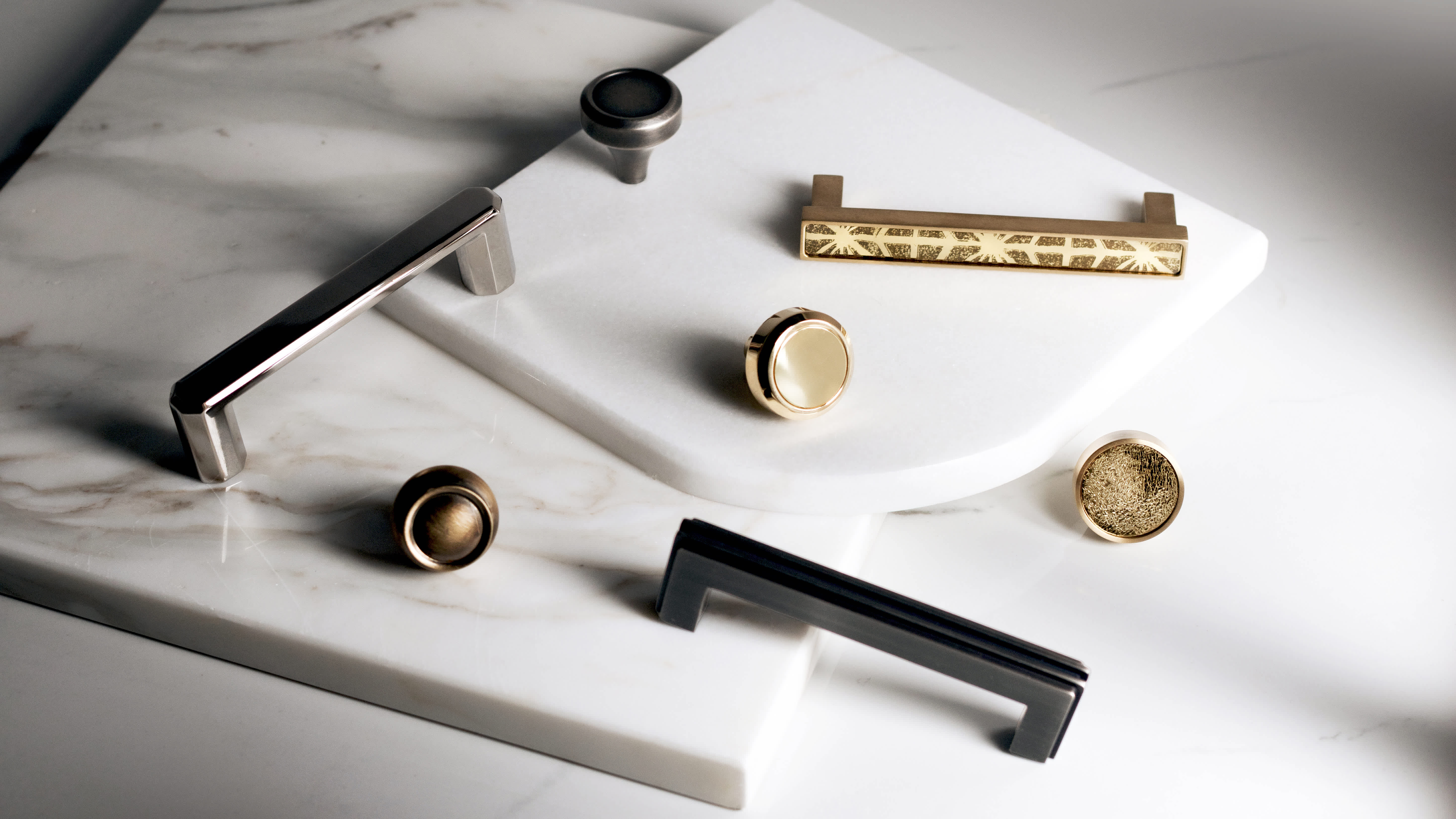 Thom FIlicia For Accurate Cabinet Hardware Stylized Shot in various styles and finishes