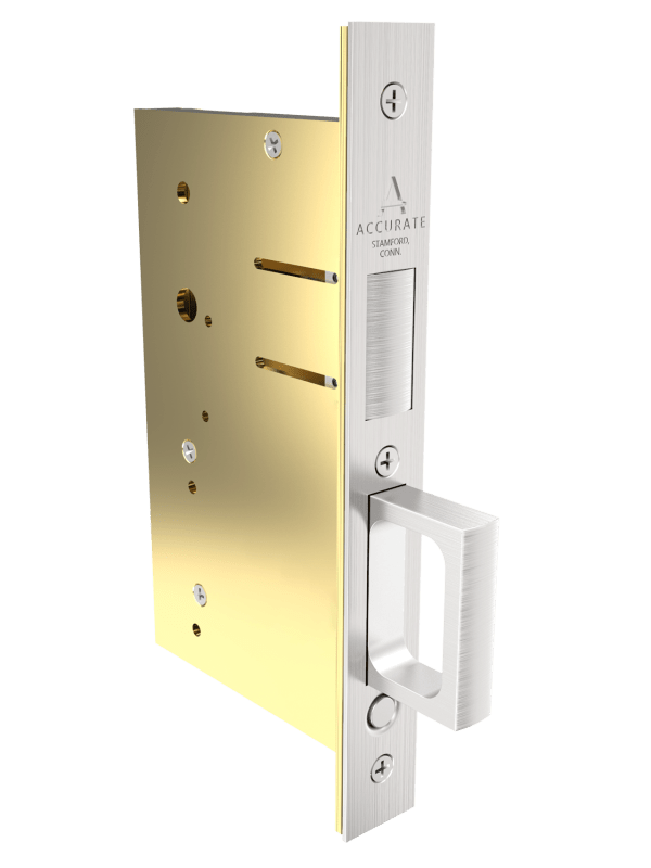 2002CPDS Pocket Door Strike with Integrated Edge Pull Left Angle