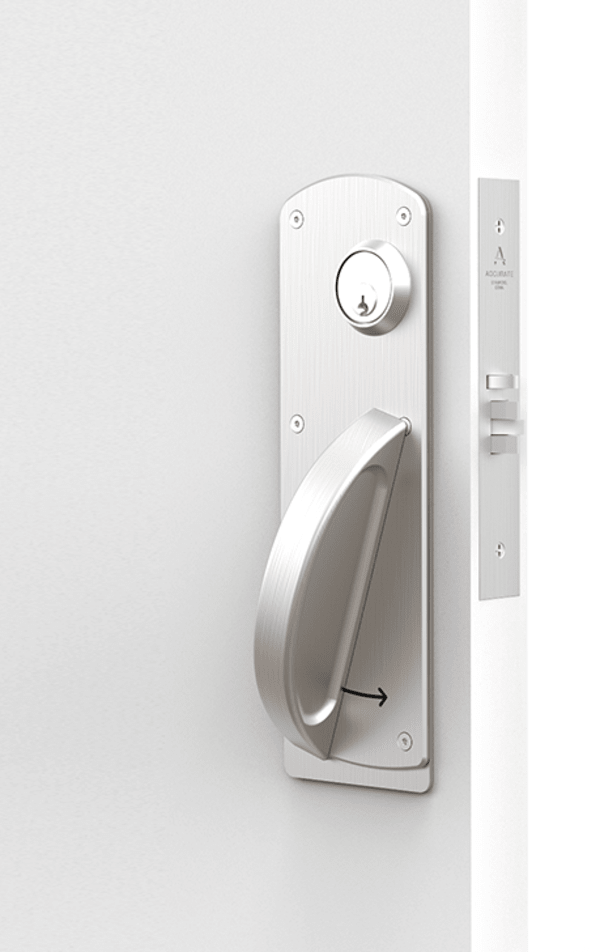 NCH 8800 Narrow Backset Crescent Mortise Set on Door