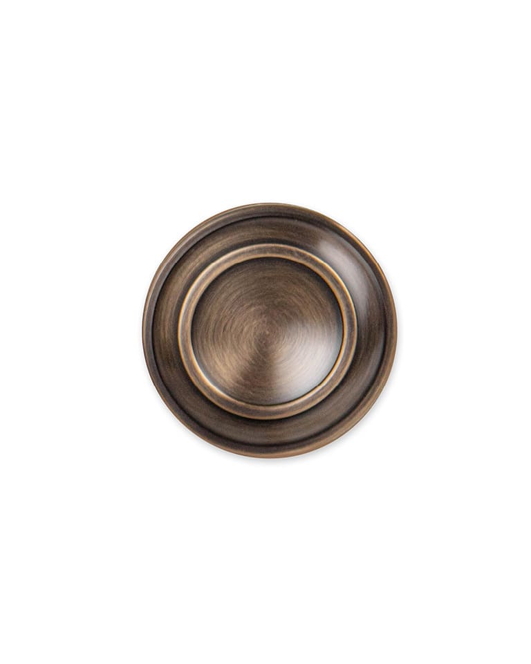 Thom FIlicia For Accurate Carrera Knob front view TB Tarnished Brass