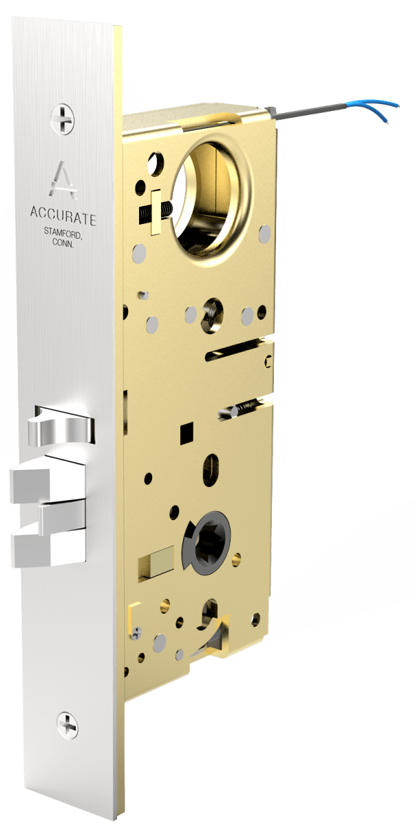 M885XE Narrow Backset Motor Drive Electrified Mortise Lock in US26D Satin Chrome