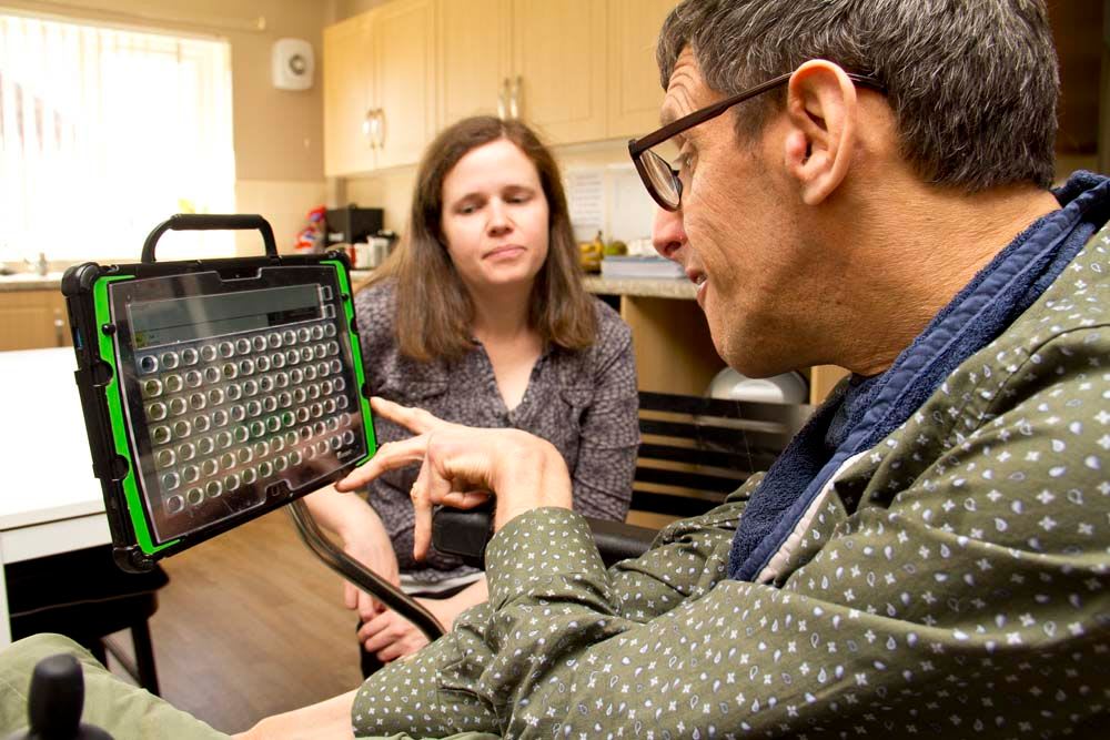 A client using an AAC device