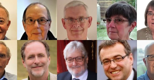 A collage of head shots of trustees